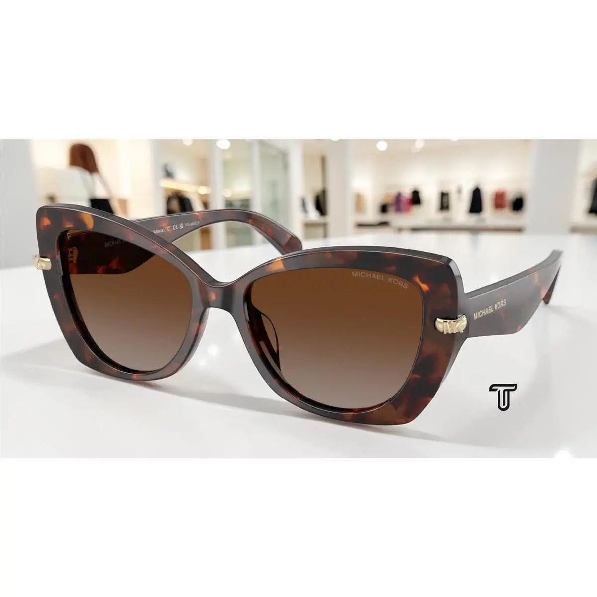 Michael Kors MK2258U 4031T5 Atlanta Luggage Tort Brown Polar 55mm Women Sunglass - Frame: Luggage Tortoise, Lens: Brown Gradient Polar