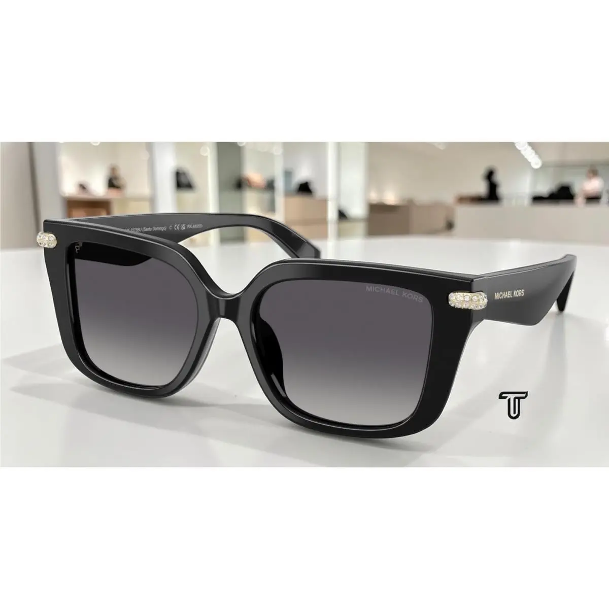 Michael Kors MK2275BU 3005T3 Santo Domingo Black Grey Polar 54mm Women Sunglass