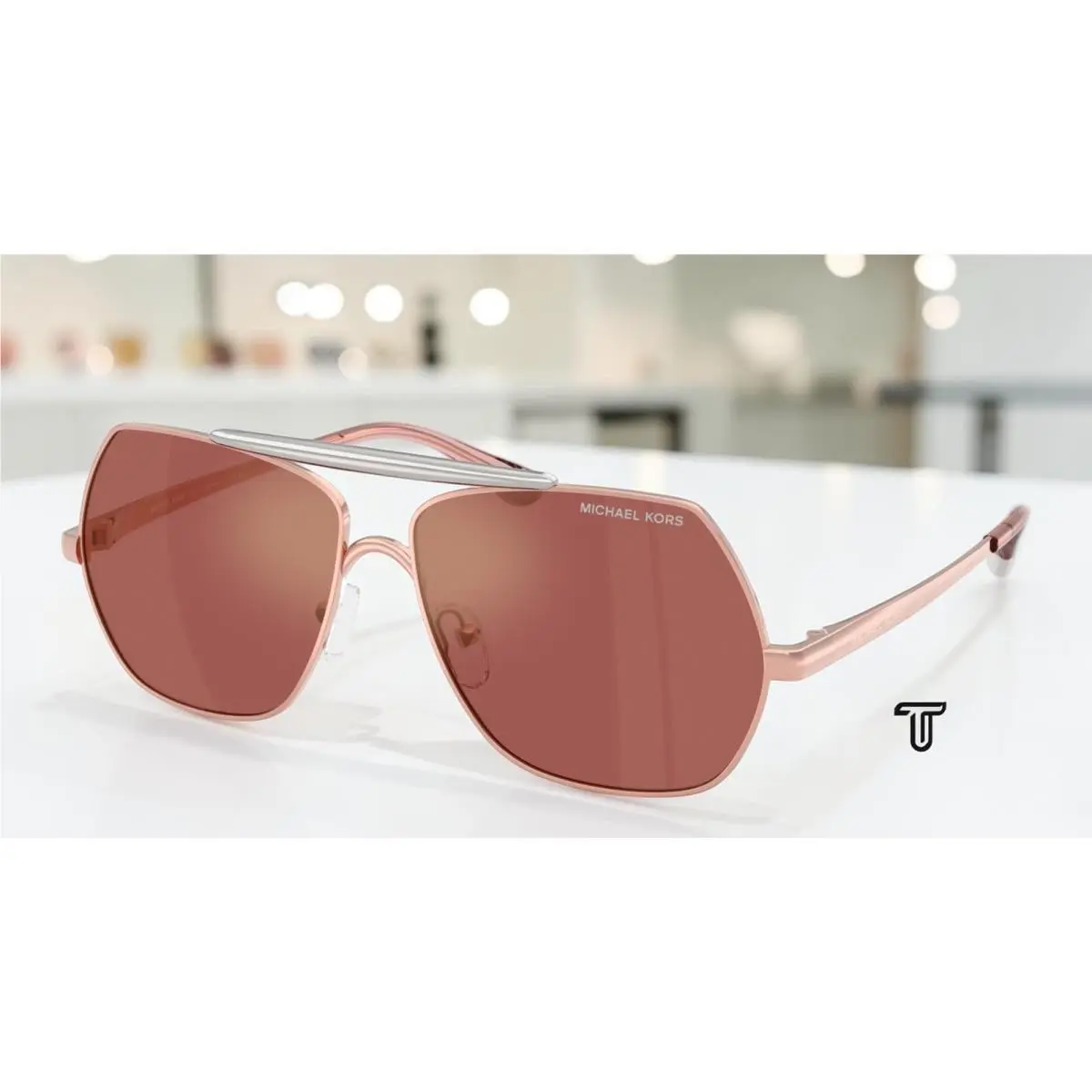 Michael Kors MK1173 1108E4 Denver Rose Gold Wine 58 mm Women`s Sunglasses
