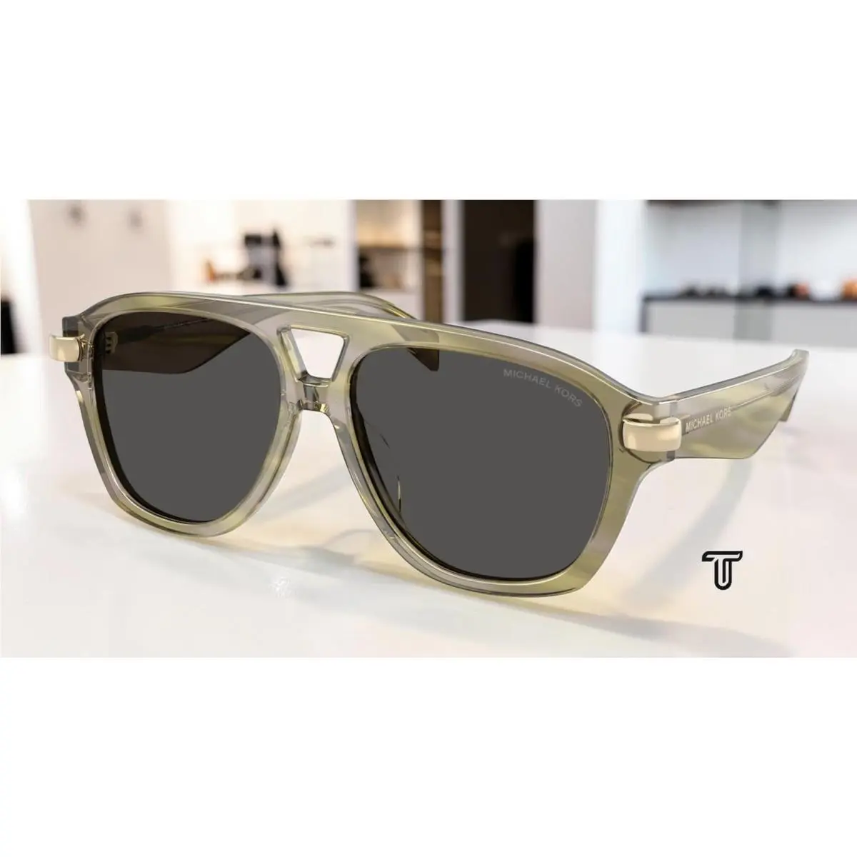 Michael Kors MK2277U 404087 Grenada Olive Horn Grey 56 mm Women`s Sunglasses