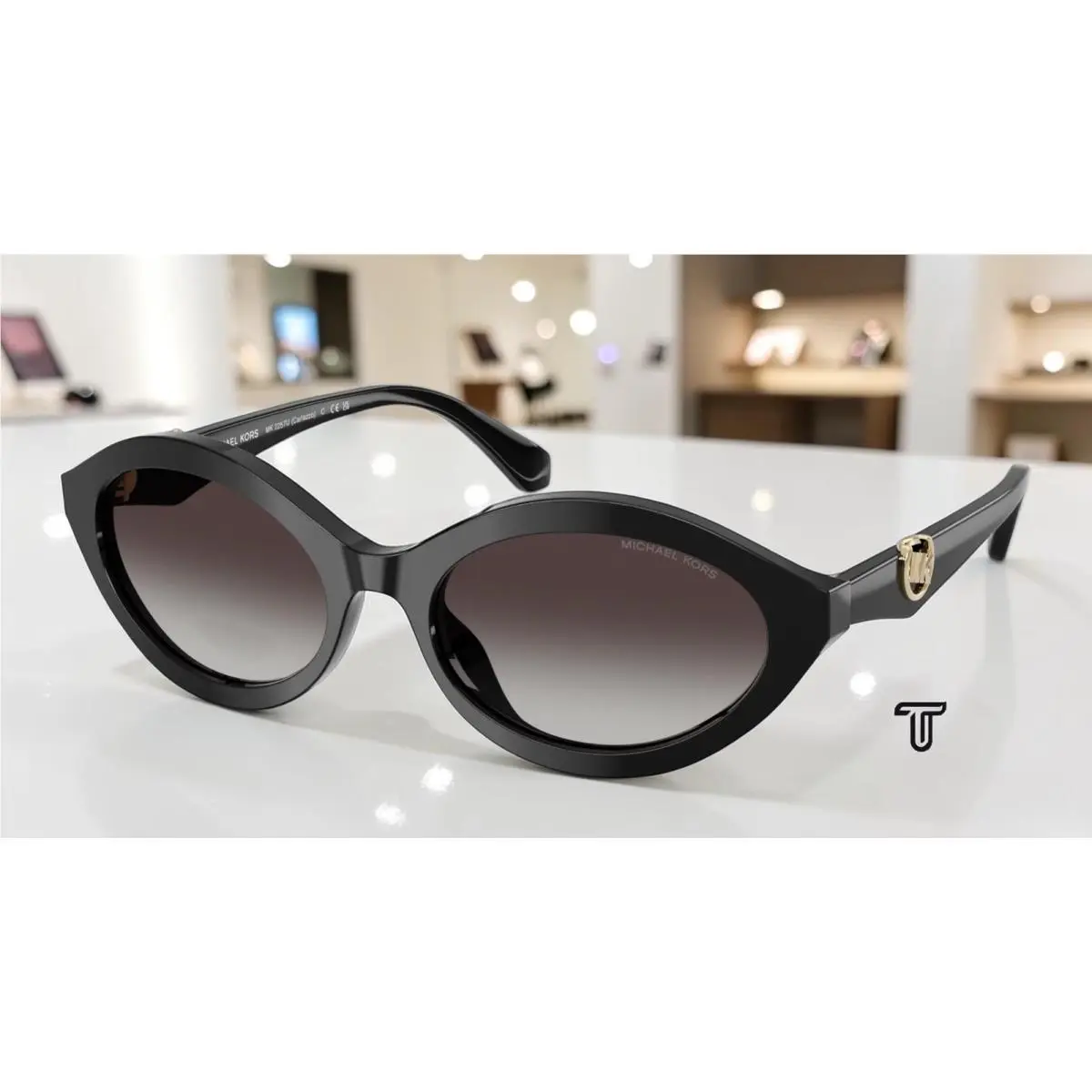 Michael Kors MK2257U 30058G Carlazzo Black Grey Gradient 55mm Women`s Sunglasses
