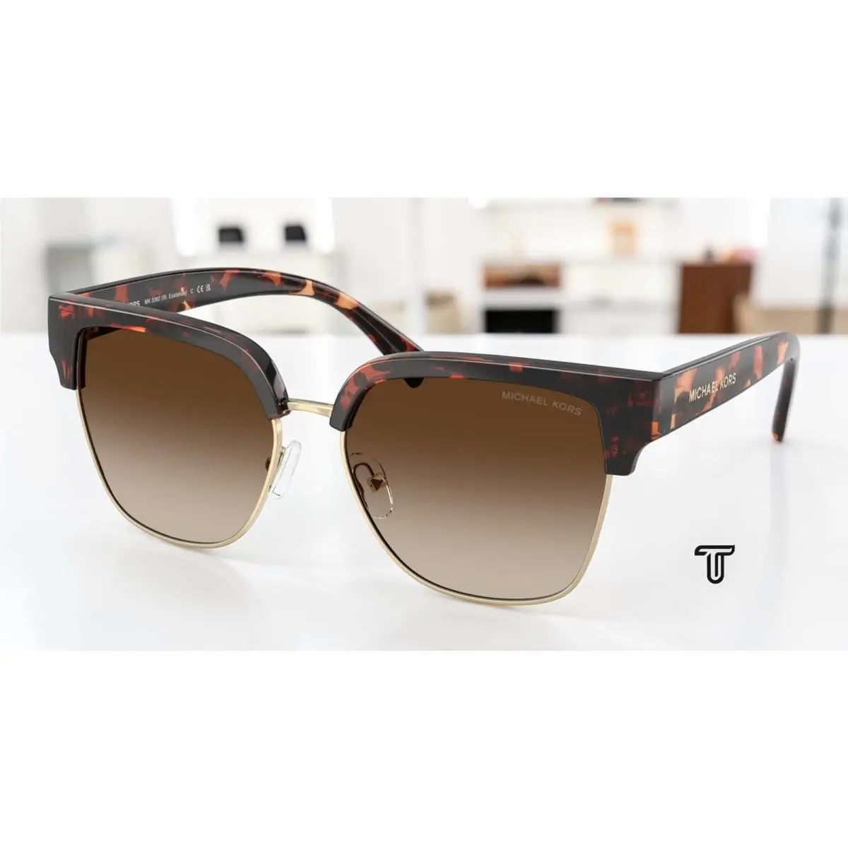 Michael Kors MK2262 300613 St. Eustatius Tortoise Smoke Grad 56mm Women Sunglass
