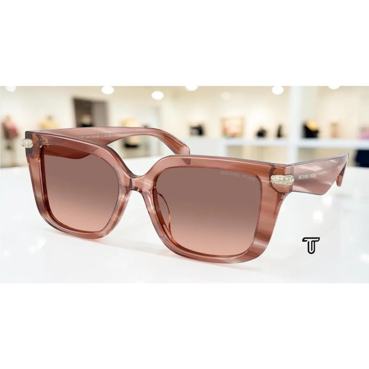Michael Kors MK2275BU 405613 Santo Domingo Pink Horn Brn Pink 54mm Wmn Sunglass