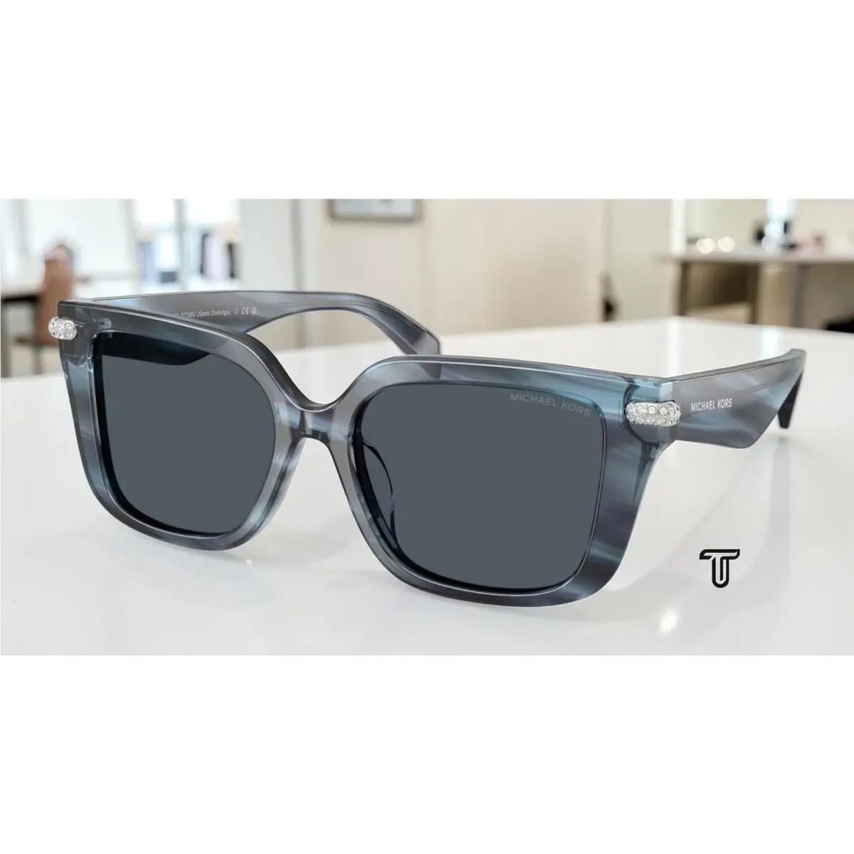 Michael Kors MK2275BU 405487 Santo Domingo Denim Horn Blue 54mm Women Sunglasses