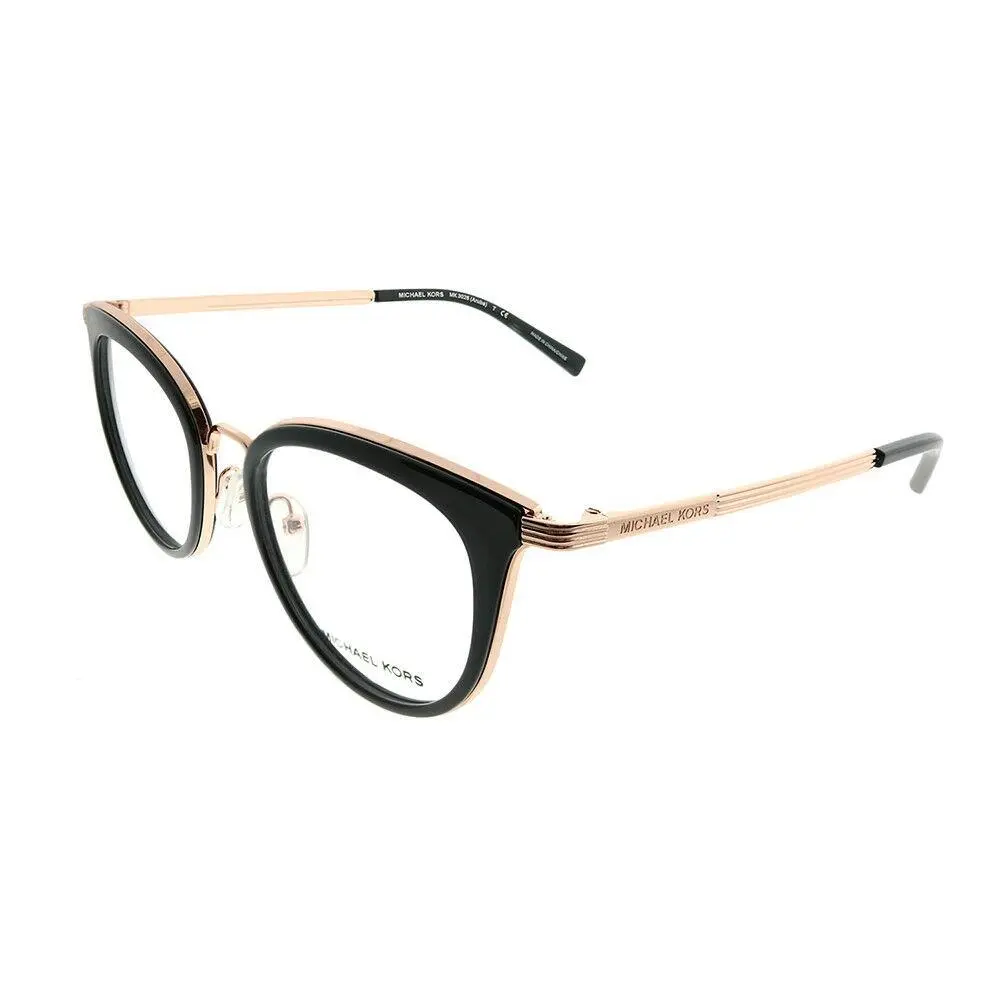 Michael Kors Aruba MK 3026 3332 Rose Gold Metal Round Eyeglasses 50mm