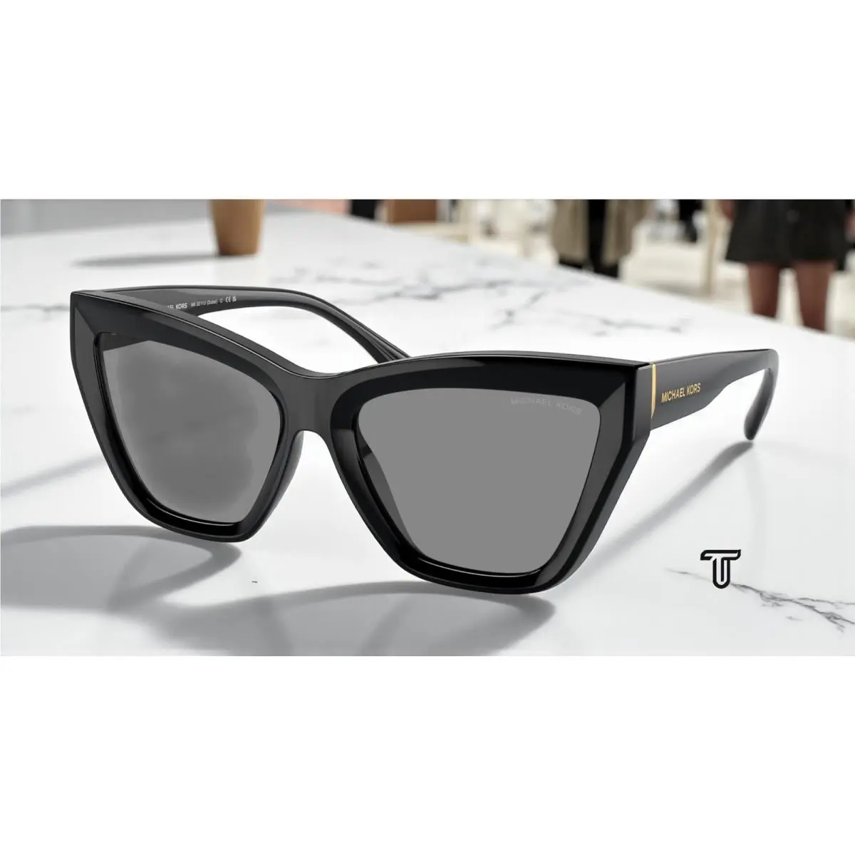 Michael Kors MK2211U 30053F Dubai Black Dark Grey Solid 57 mm Women`s Sunglasses