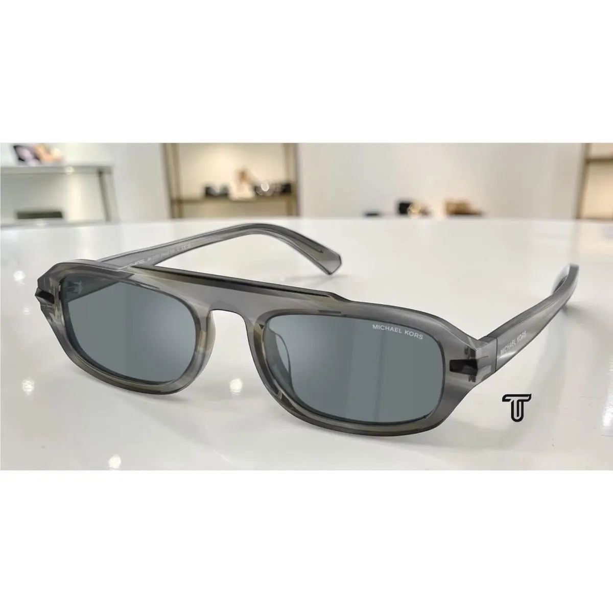 Michael Kors MK2279U 40476G Watch Hill Horn Grey 55 mm Men`s Sunglasses