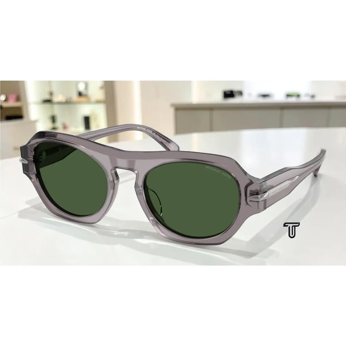 Michael Kors MK2266U 340071 Toronto Grey Transparent Green 52mm Men`s Sunglasses