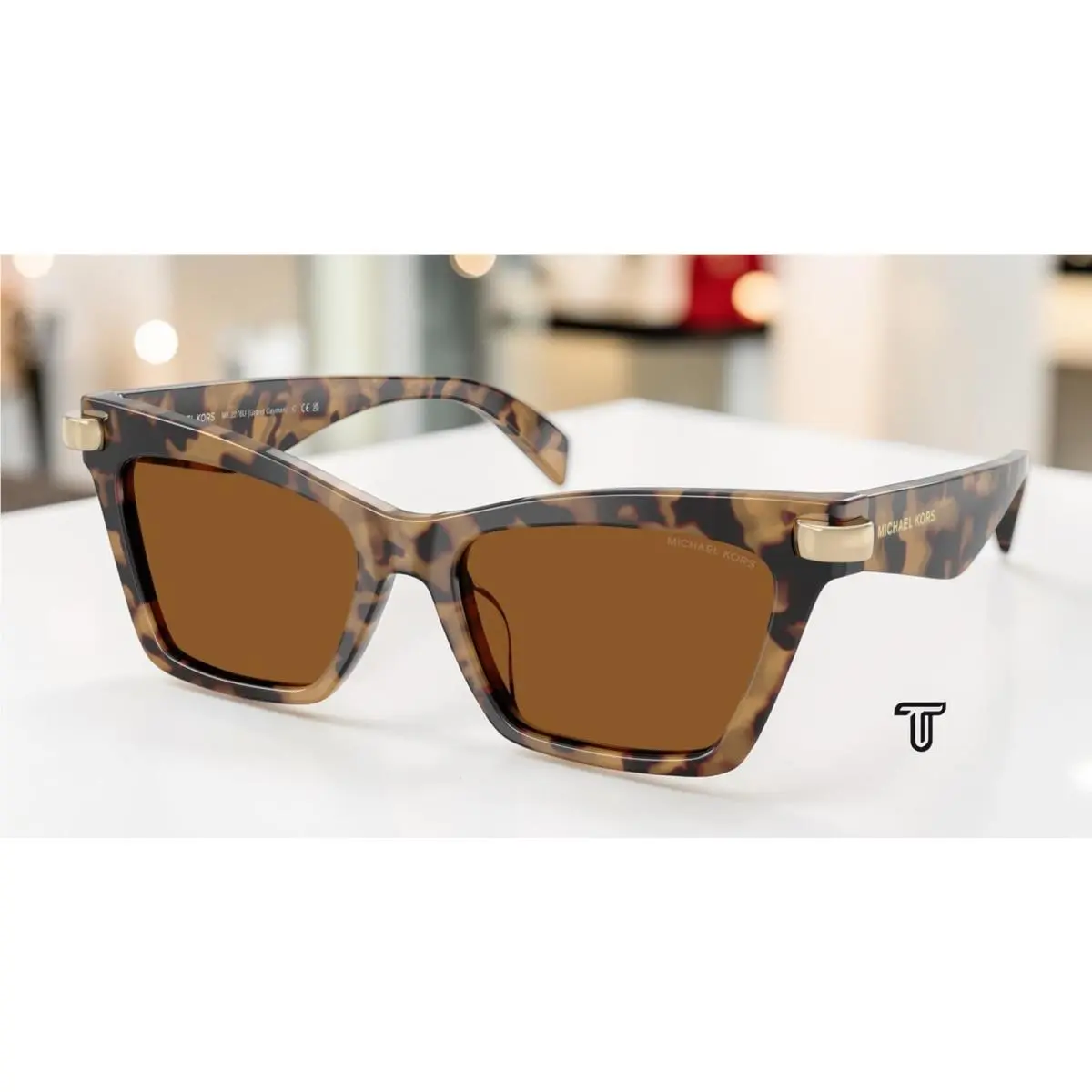 Michael Kors MK2276U 393073 Grand Cayman Tortoise Amber 54 mm Women`s Sunglasses