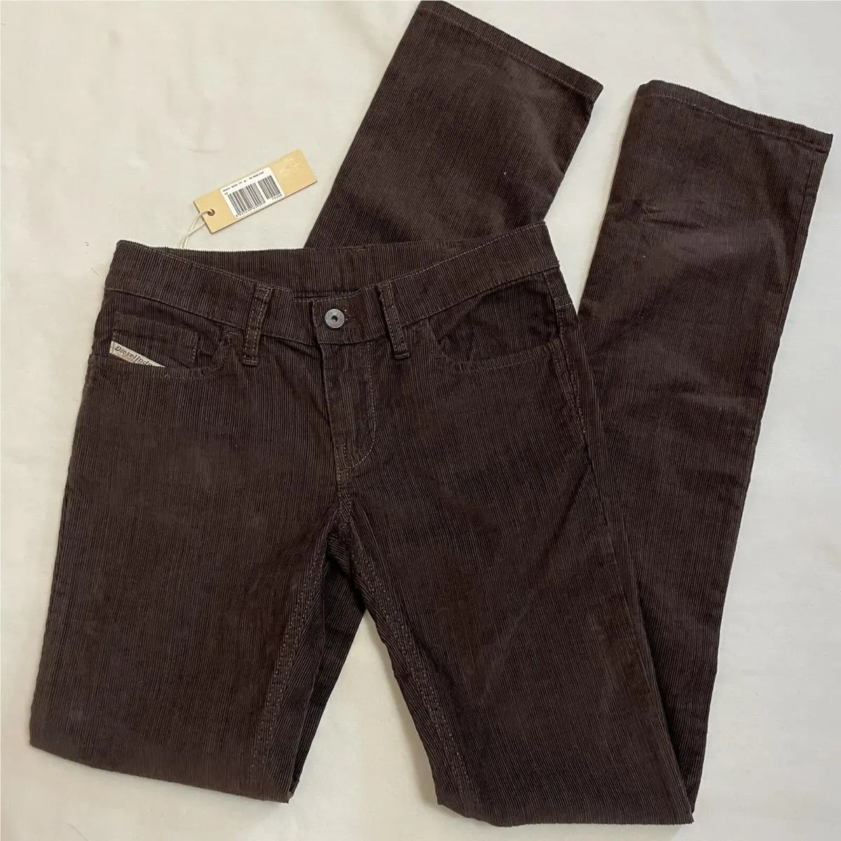 Straight Leg Corduroy Brown Pants Size 24 by Diesel