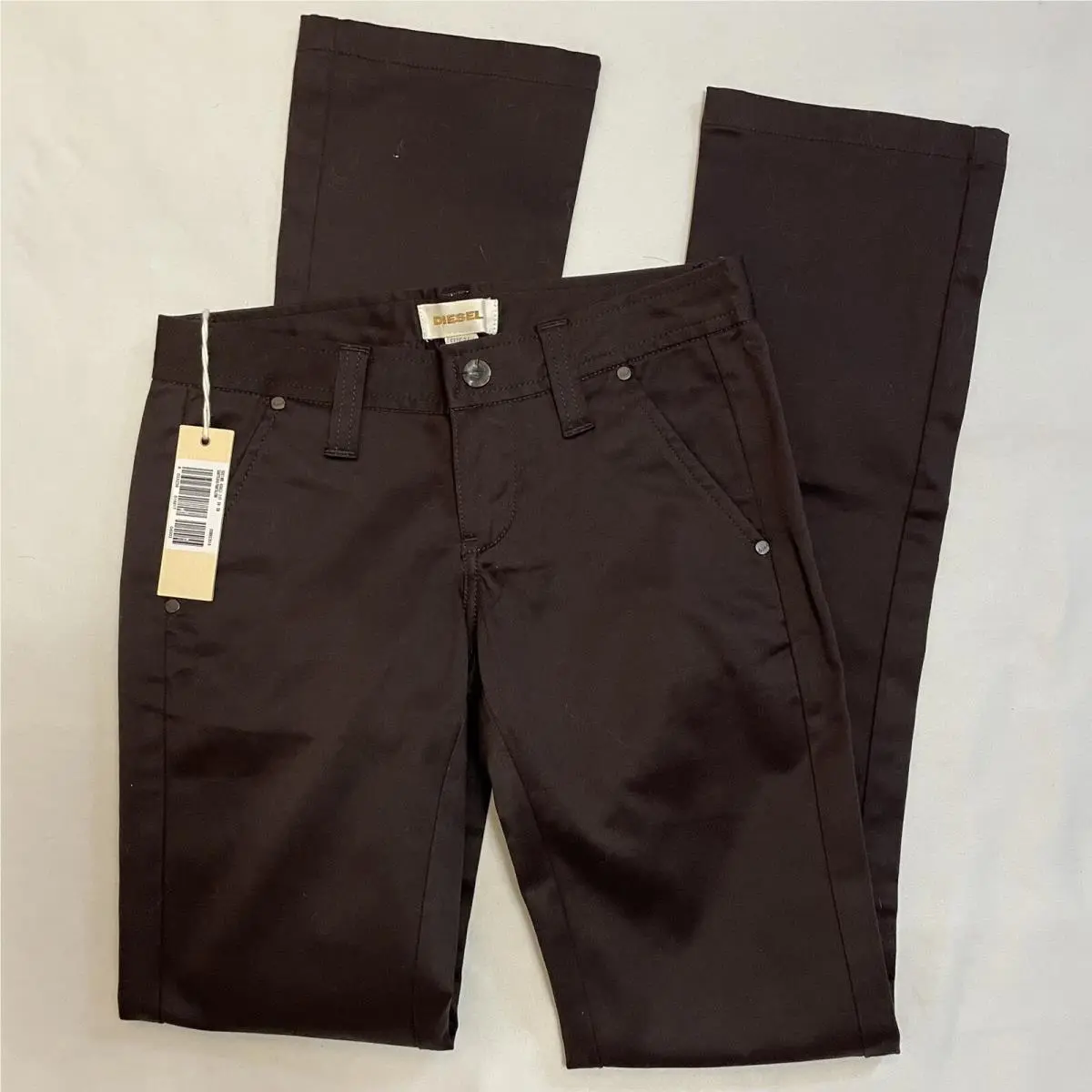 Straight Leg Cotton Brown Pants Size 24 by Diesel