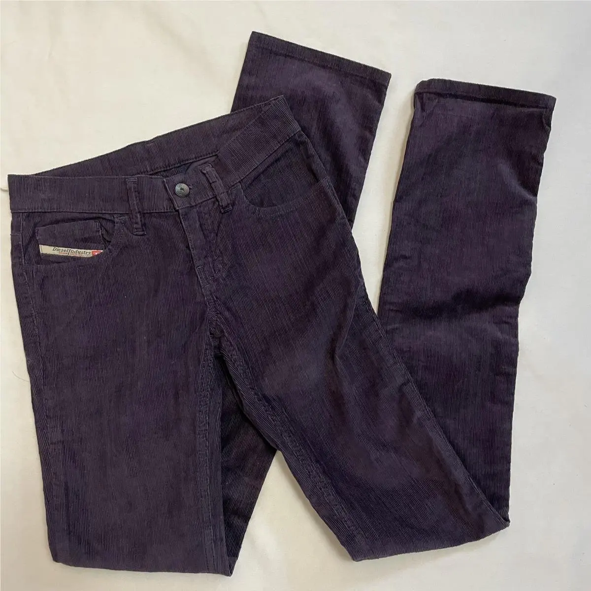 Straight Leg Corduroy Purple Pants Size 24 by Diesel