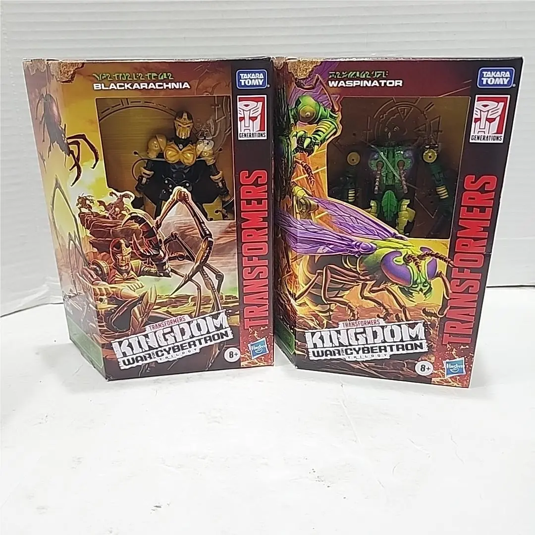 Transformers Kingdom Wfc Waspinator Blackarachnia Action Figures Bundle Hasbro