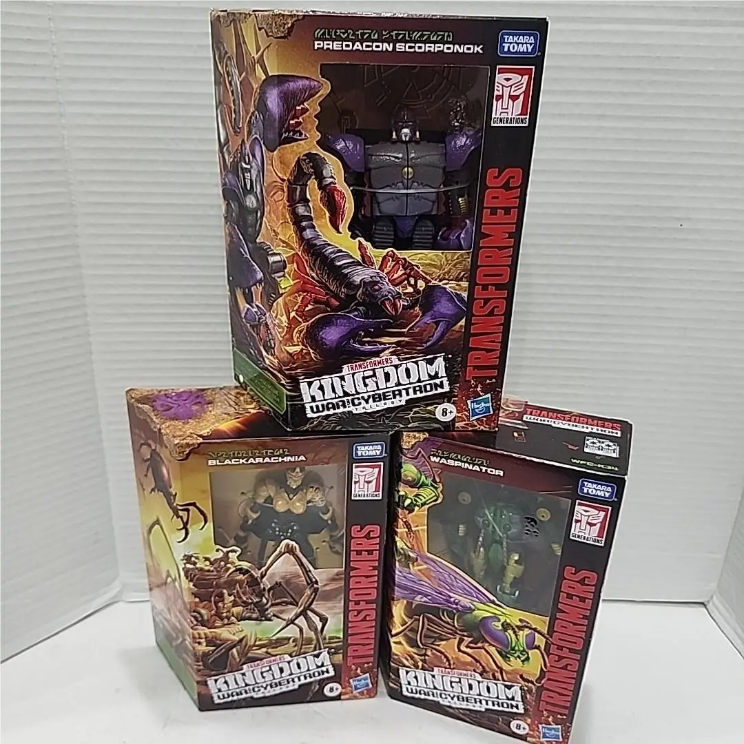 Transformers Kingdom Wfc Scorponok Waspinator Blackarachnia Action Figures Bundl
