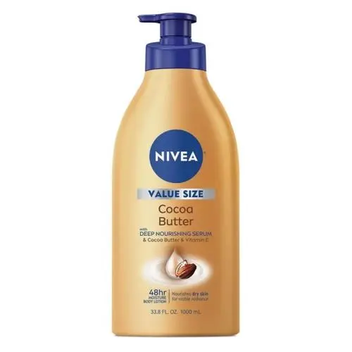 2 Pack Nivea Lotion Cocoa Butter 33.8 Ounce Pump Nourishes Dry Sk