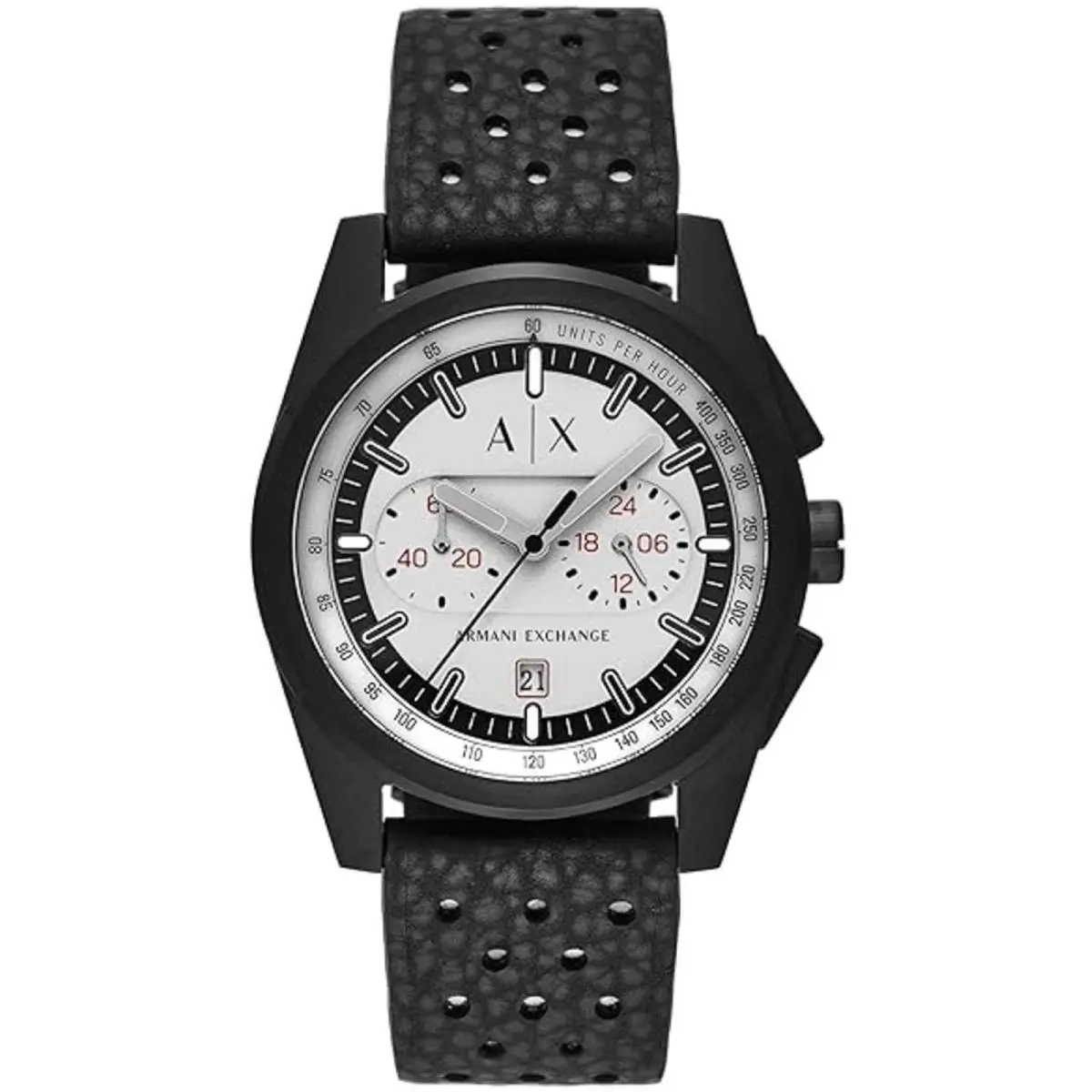 Armani Exchange Men`s Watch Parker Chronograph Grey Dial Black Strap Date AX2865