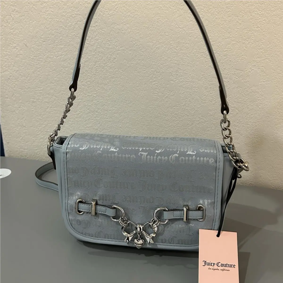 Juicy Couture Juicy Darling Flap Shoulder Bag Crossbody - Light Denim Blue