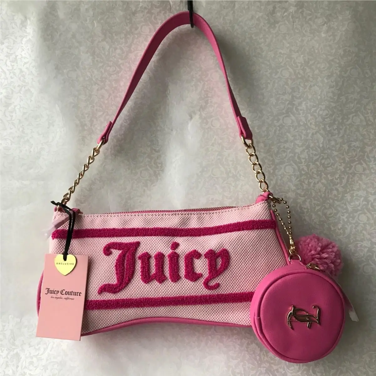 Juicy Couture Pink Resort Shoulder Bag w Coin Pouch