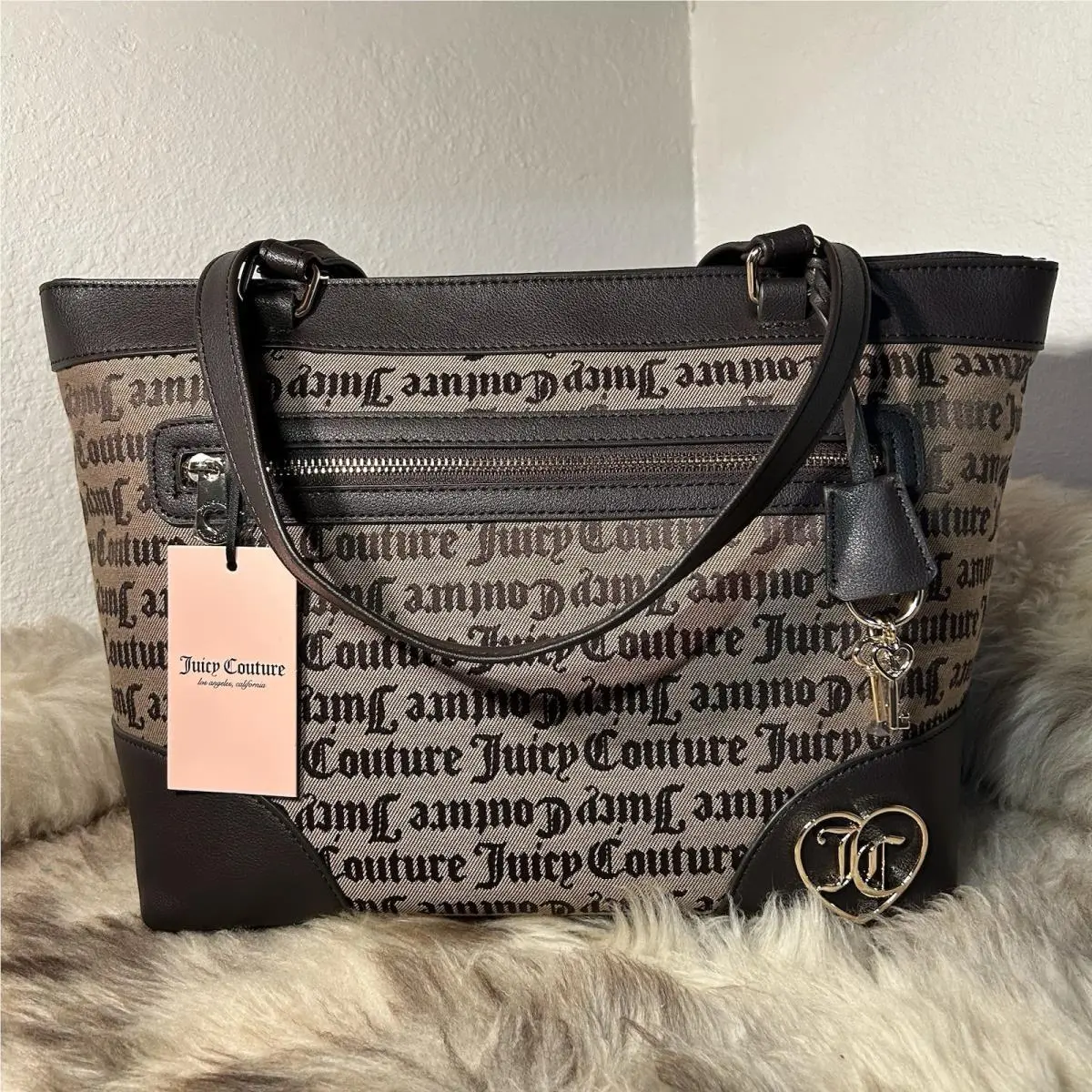 Juicy Couture Call It A Classic Tote - Taupe / Dark Brown