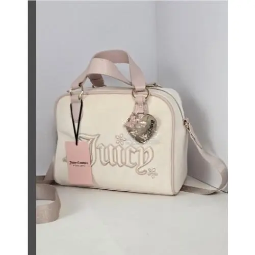 Juicy Couture Beige Mothers Day Gift Satchel Y2K Crown Embroidered Designer Hand