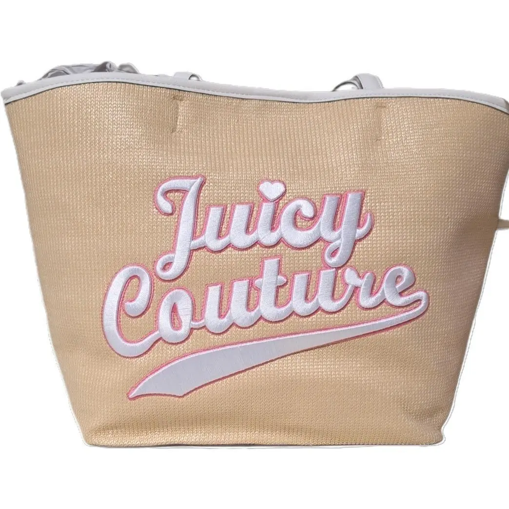 Juicy Couture Free Be Juicy Tote Bag Beige White Pink Logo Designer