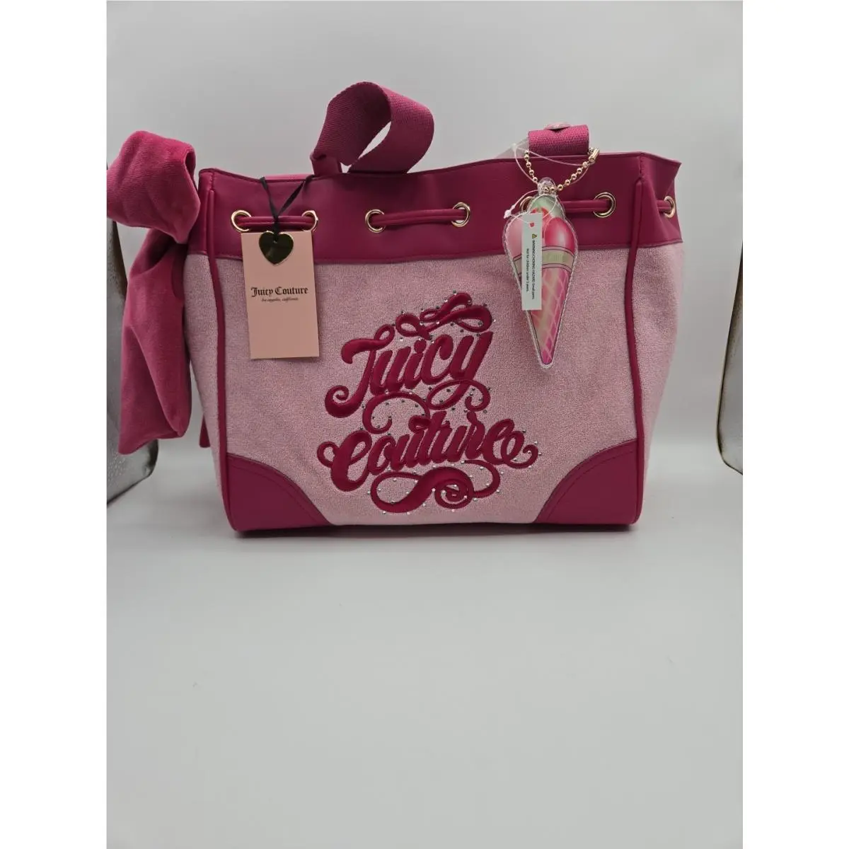 Juicy Couture Classic Juicy Tote/shoulder Bag Sugar Rush Raspberry Pink