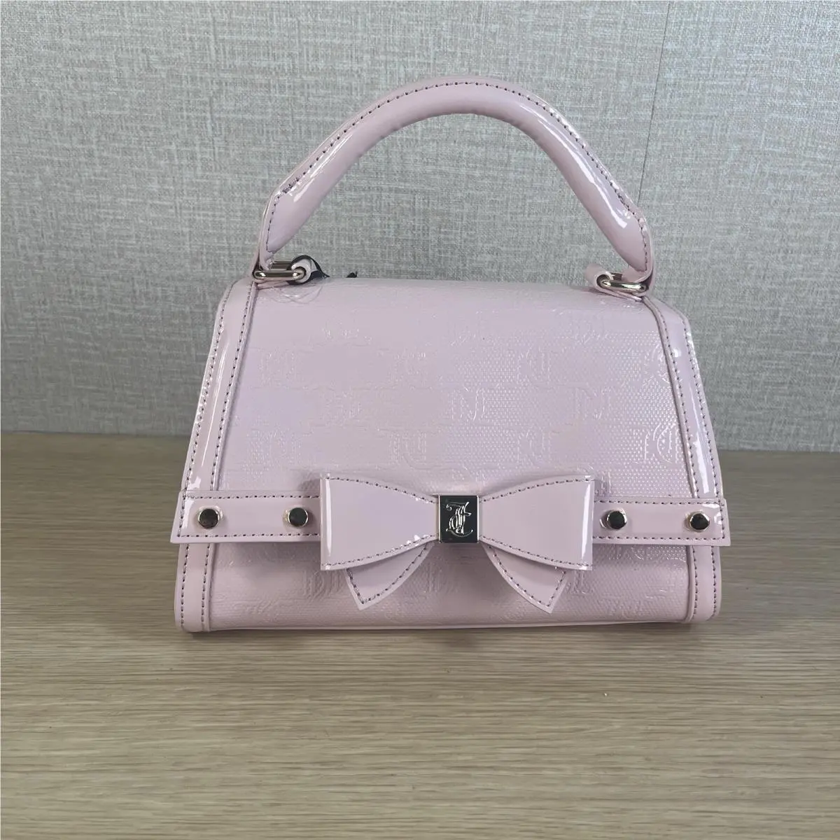 Juicy Couture Blush Pink Bow Satchel Crossbody Mini Purse Y2K Glam Chic