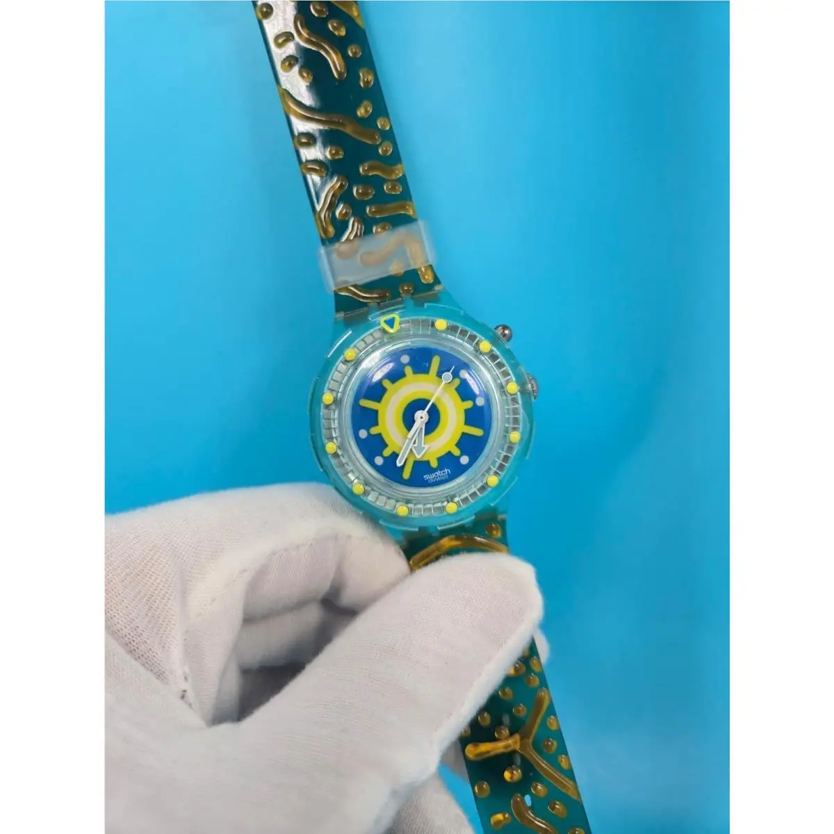 Swatch Scuba Loomi Nos Reef SDL900 1997 Vintage Wrist Watch 90s