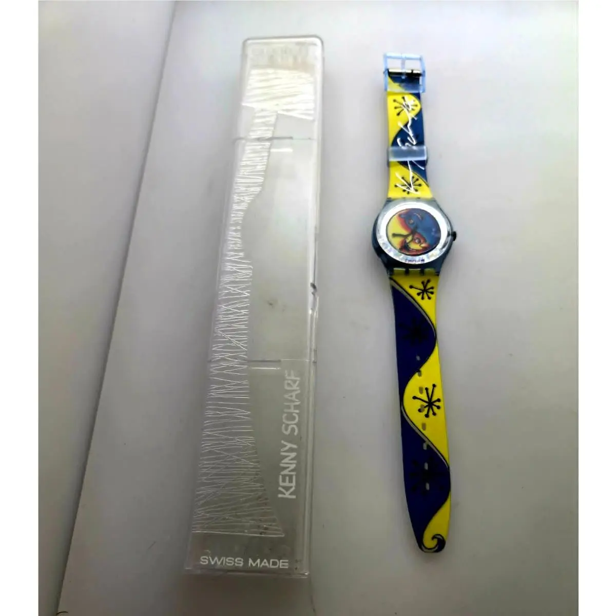 Swatch Watch Fiz N` Zip GN164 1996. 34 mm Collaboration w/ Kenny Scharf