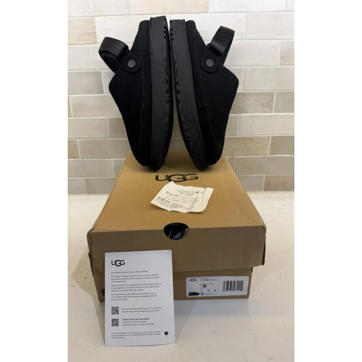 Ugg Classic Goldenstar Clog Suede Sandals In Black Size Woman’s 9 Comfortable