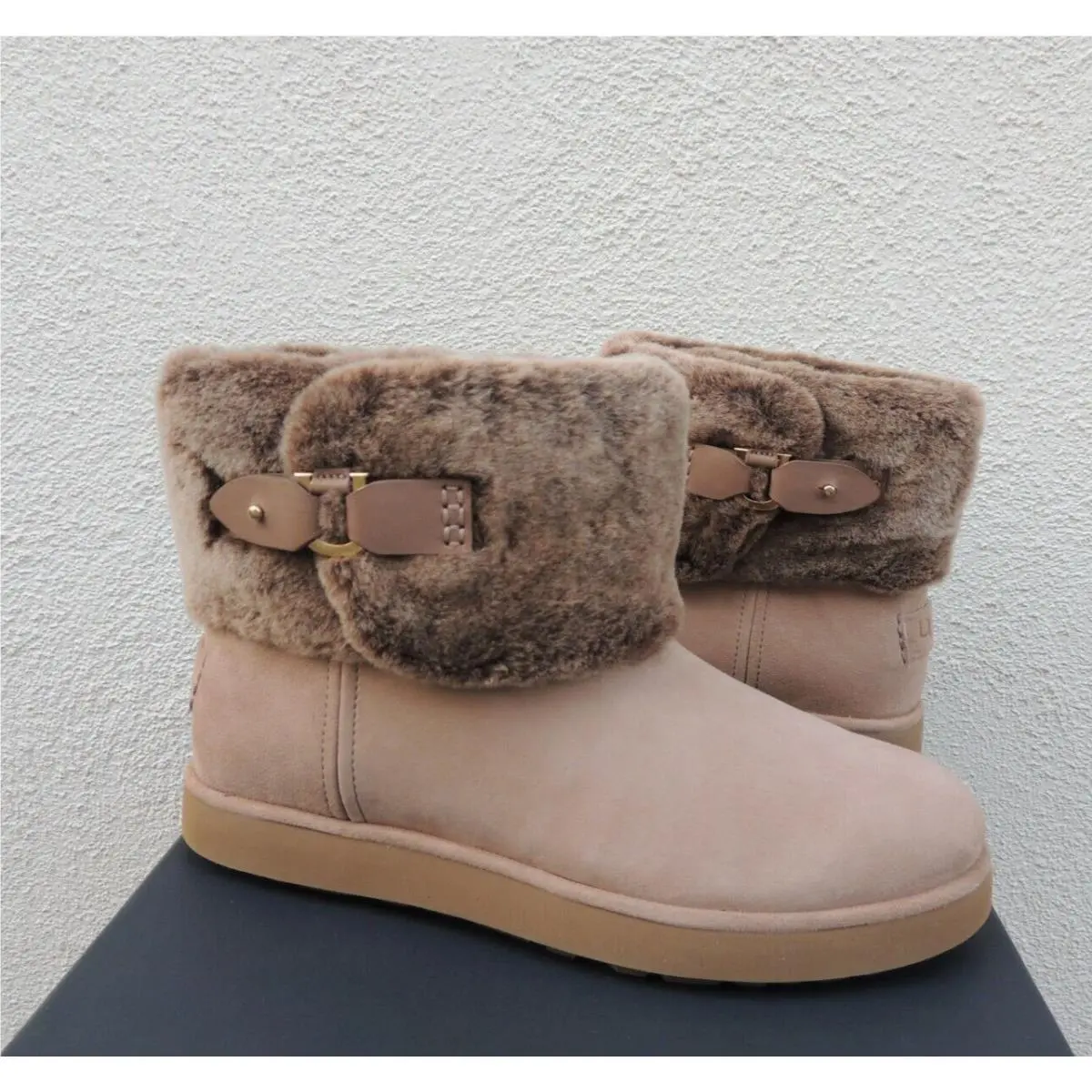 Ugg Amphora Classic Berge Mini Suede/ Sheepskin Boots Women US 9/ Eur 40