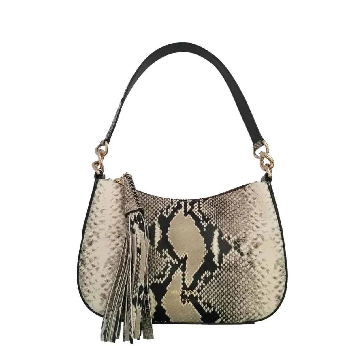 Jimmy Choo Athini Shoulder Bag Snake Printed Calfskin Leather
