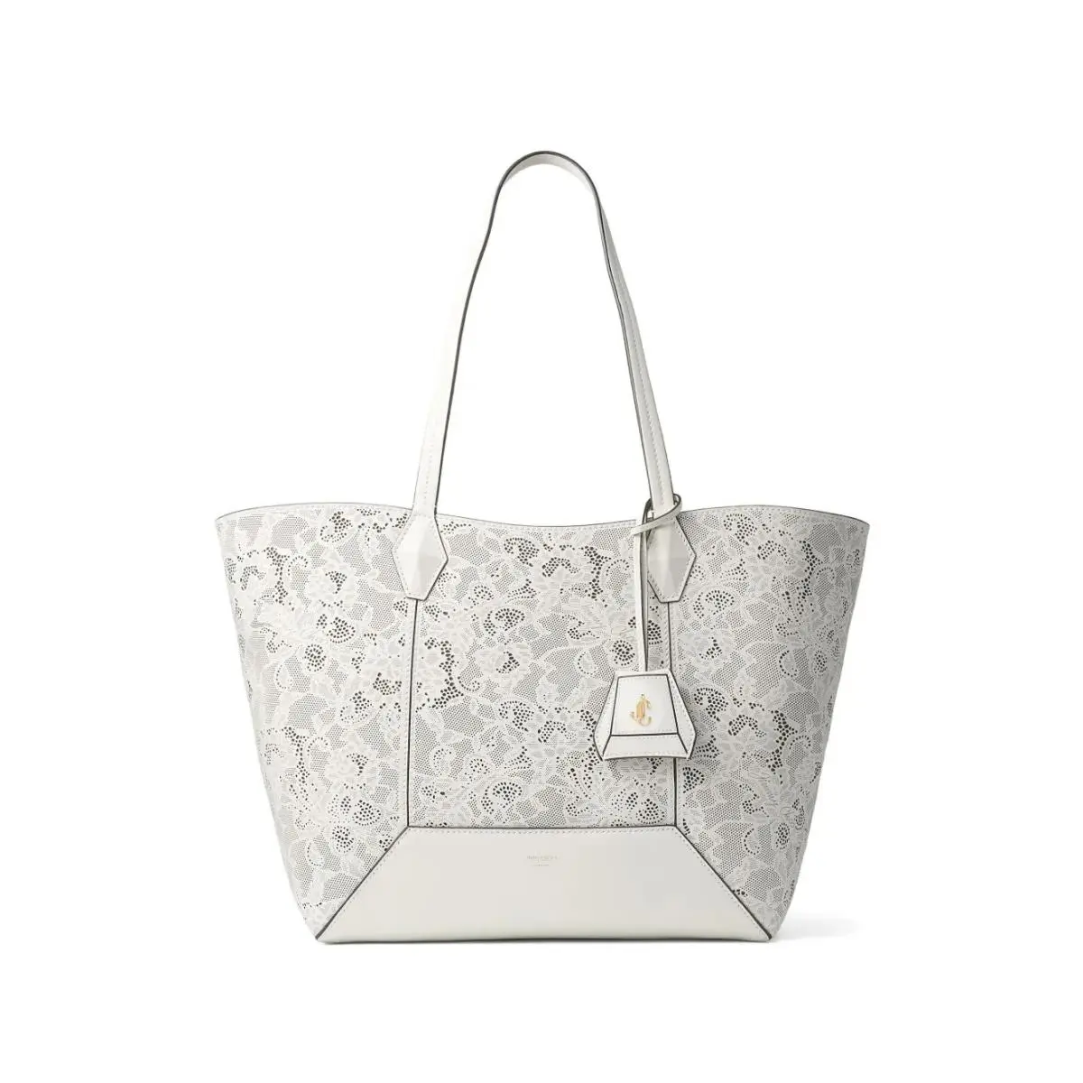 Jimmy Choo Medium Diamond Perforated-embellished Tote Bag