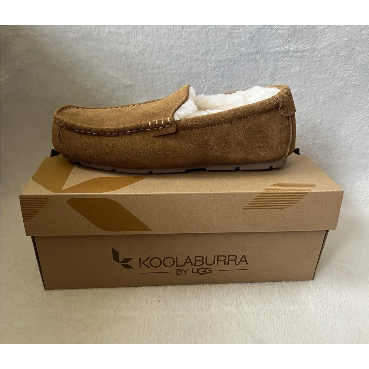 Ugg Koolaburra Tipton Slippers Men’s Sz 9 Moccasins Suede House Shoes Chestnut