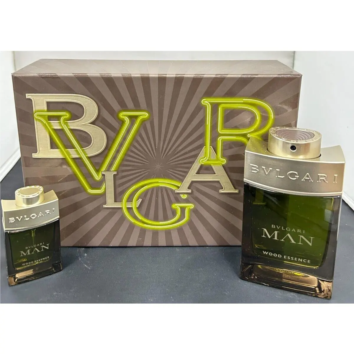 Bvlgari Man Wood Essence 2PC Gift Set 3.4 OZ Eau DE PARFUM+0.5 OZ Eau DE Parfum