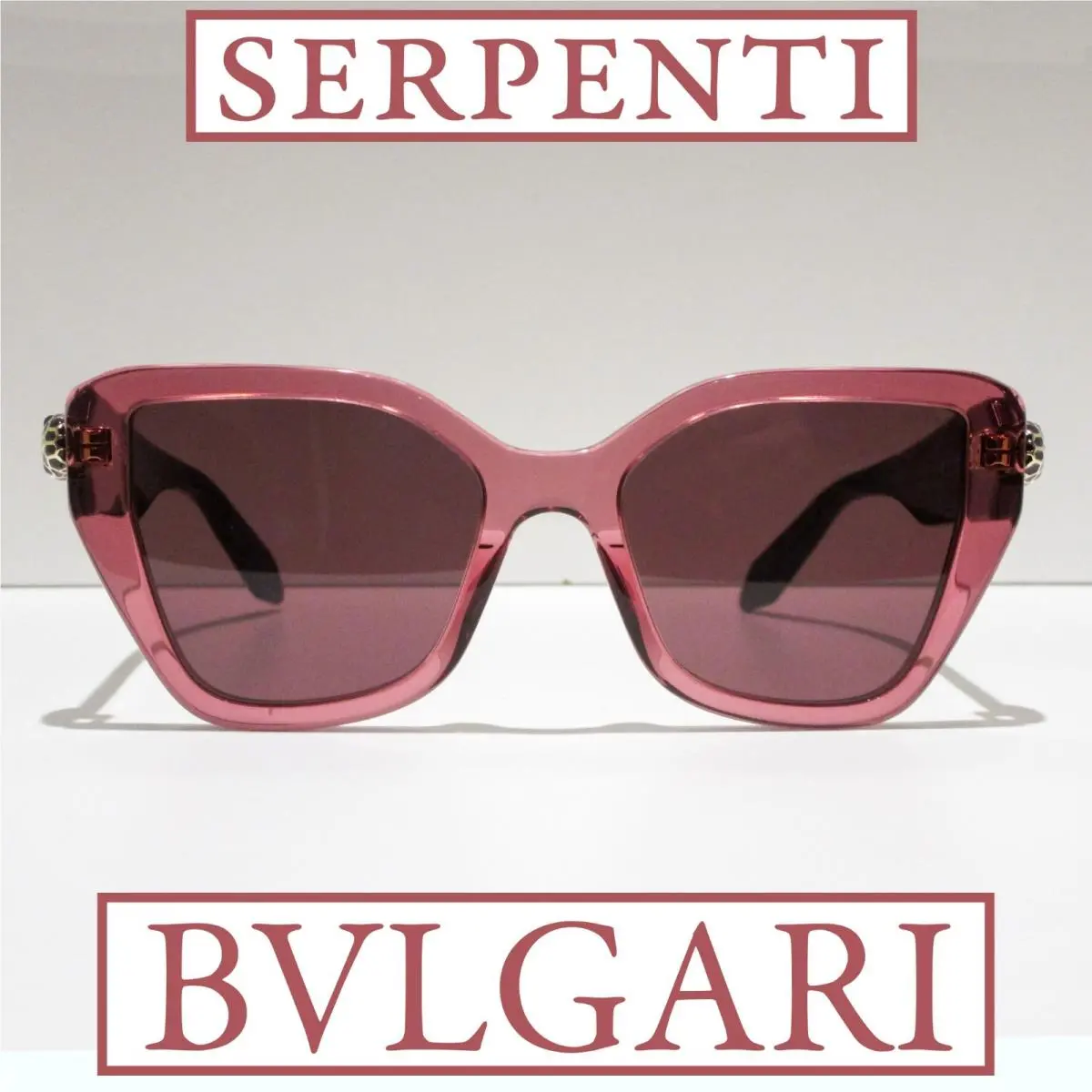 Bvlgari BV40033I 81Y Sunglasses Women`s Square Translucent Maroon Rxable 140mm