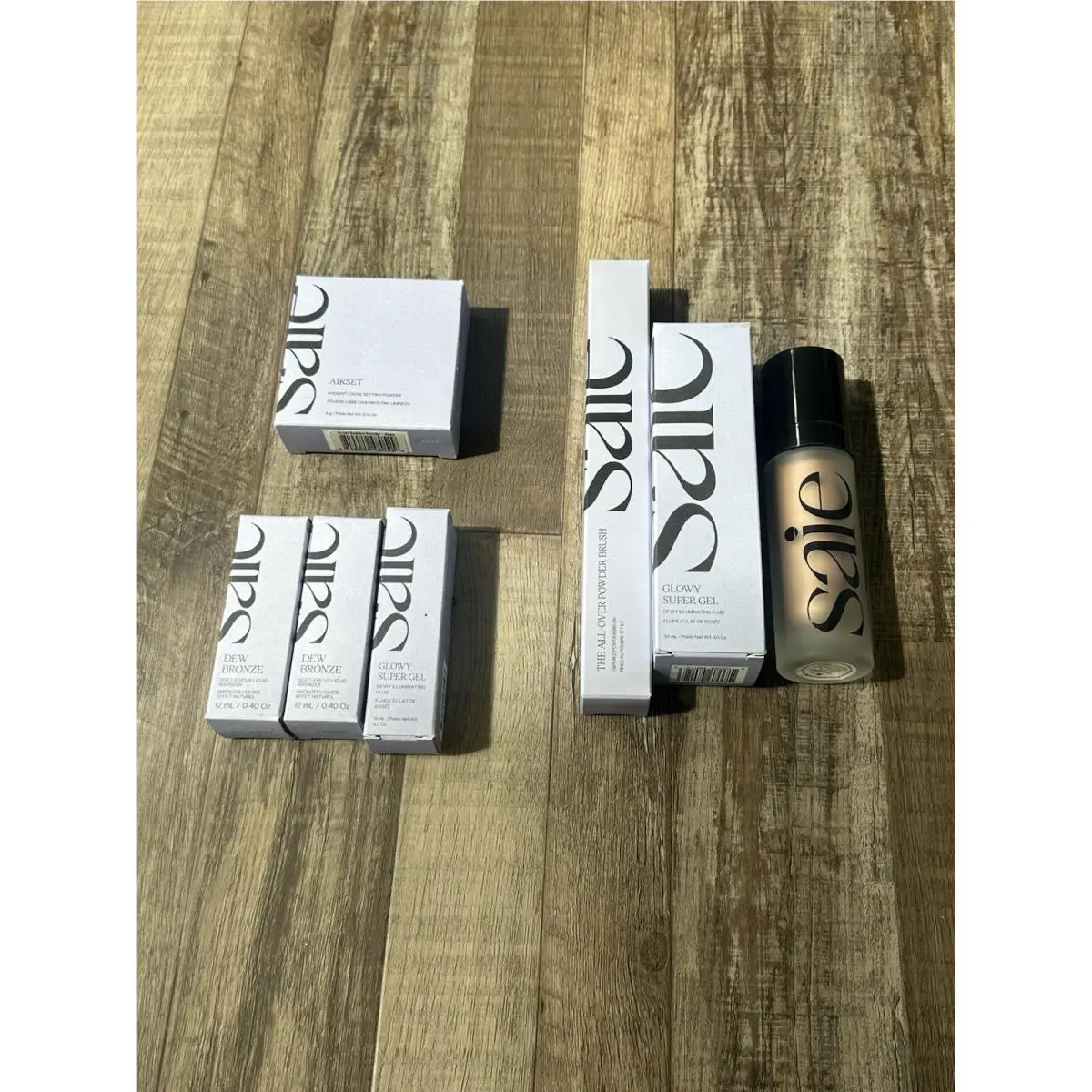 Saie 6pc Bundle Glowy Super Gel Sunglow Dew Bronze Airset Brush