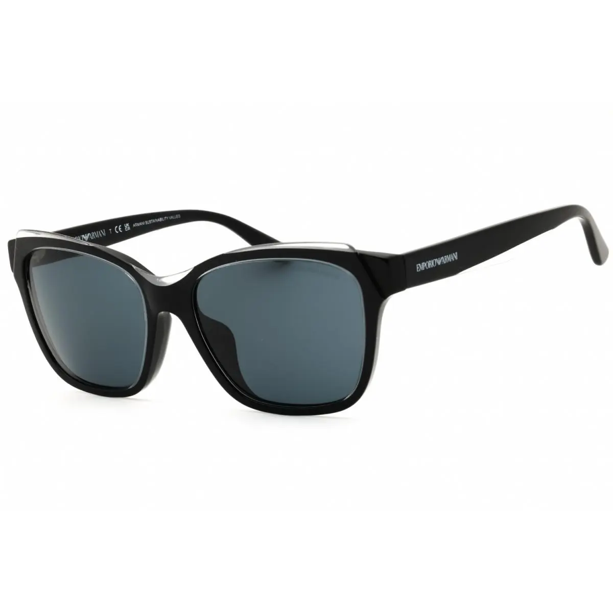 EA4209F 605187 Shiny Black/top Crystal/dark Grey 54-17-140 by Emporio Armani
