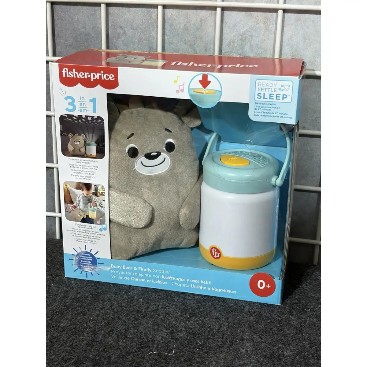 Fisher Price Ready Settle Sleep Pink Noise Projector Cuddle Bear Firefly