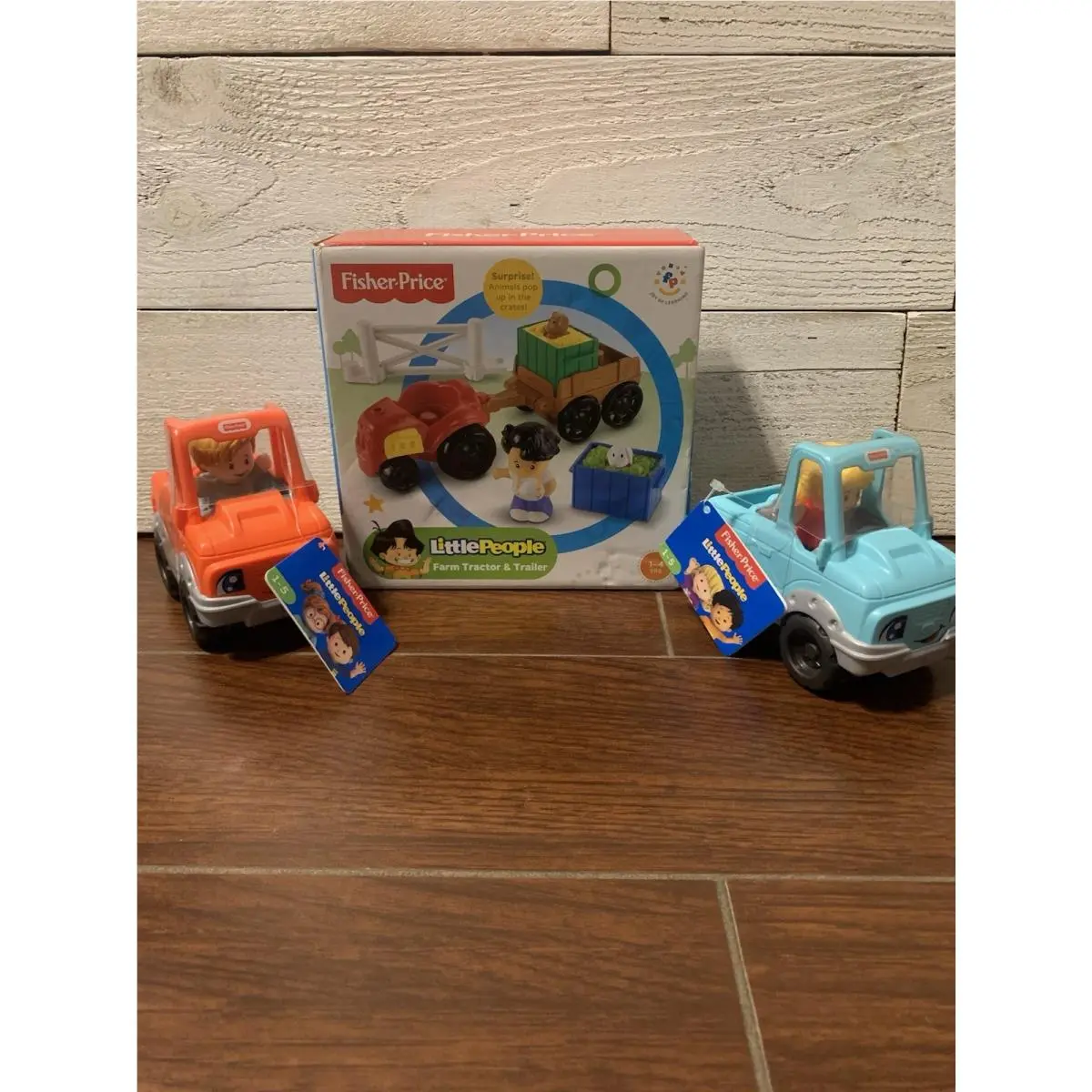 Fisher Price Little People Tractor Trailer and 2 Help A Friend Vehicles