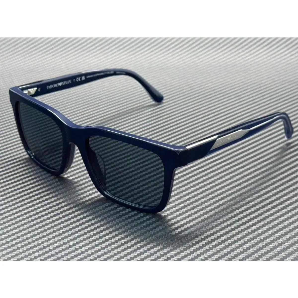EA4262U 603980 Shiny Blue Dark Blue Men`s 57 mm Sunglasses by Emporio Armani
