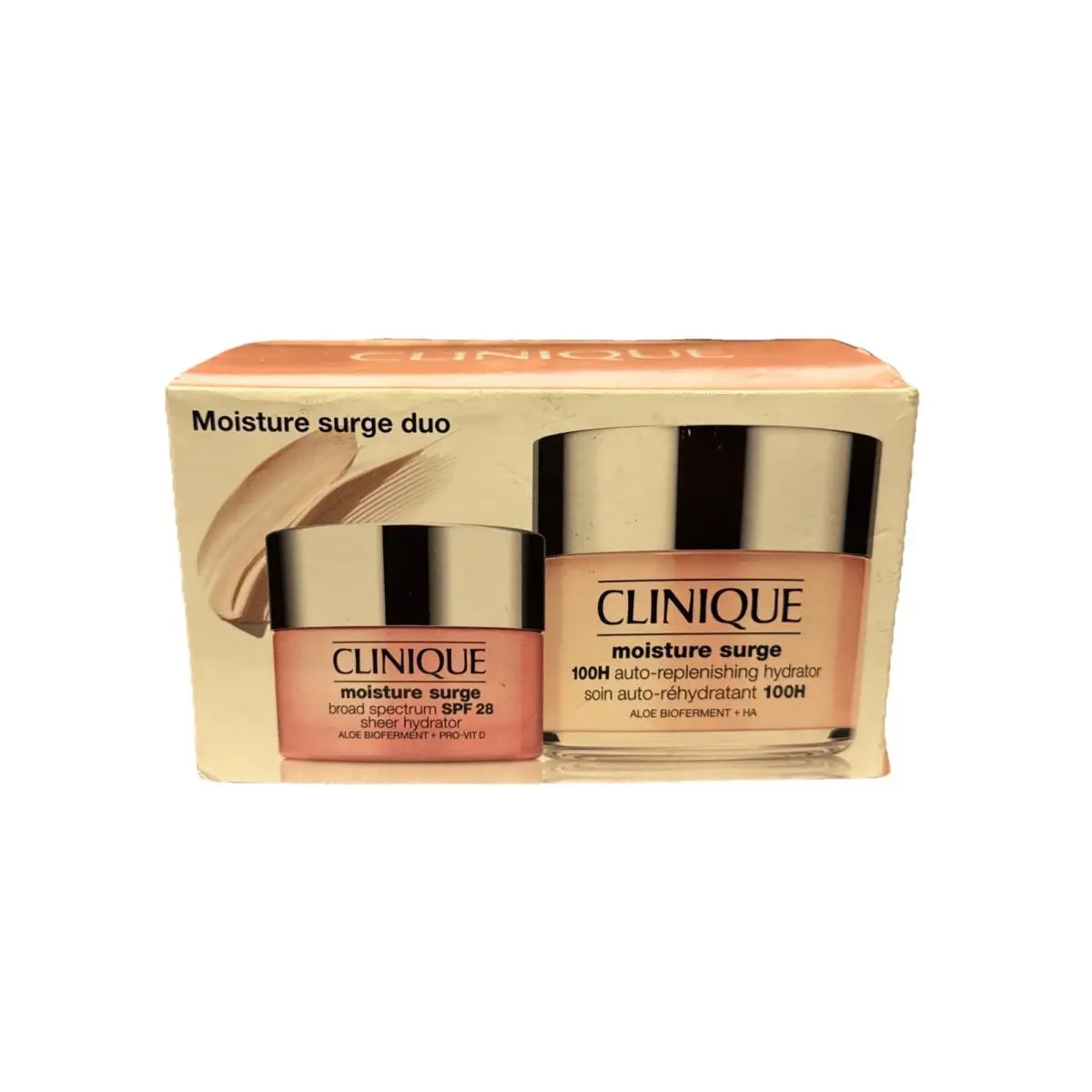 Clinique Moisture Surge Duo Set Spf 28 1.7oz+100H Auto Replenishing Hydrator 4.2