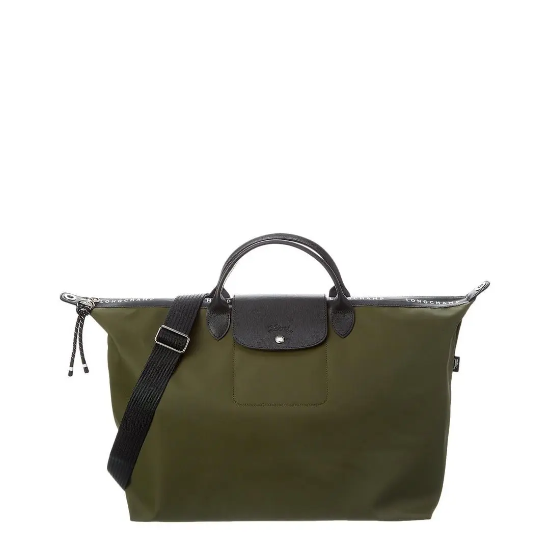 Longchamp Le Pliage Energy Large Canvas Travel Bag Women`s Beige - Exterior: Beige