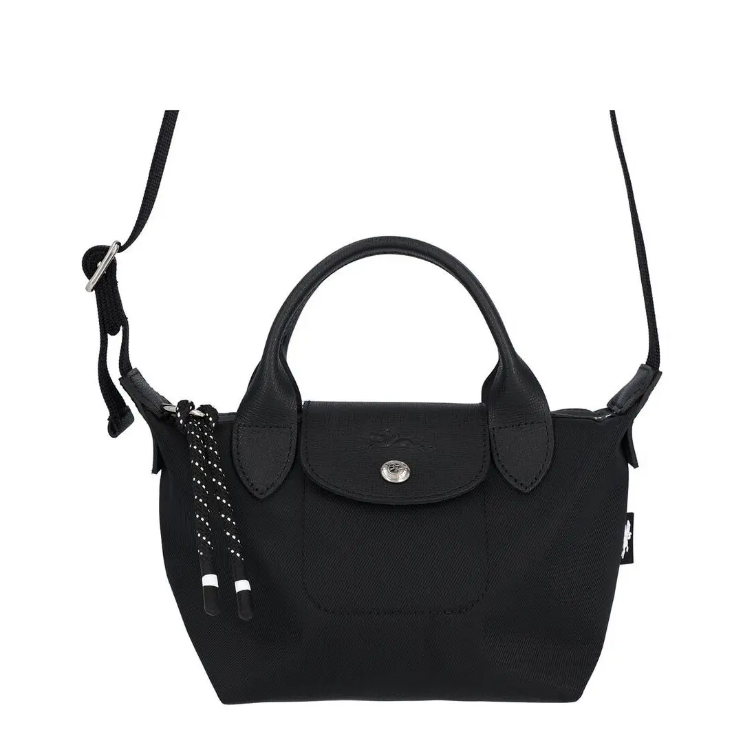 Longchamp Le Pliage Energy Extra Small Canvas Crossbody Handbag Women`s Black - Exterior: Black