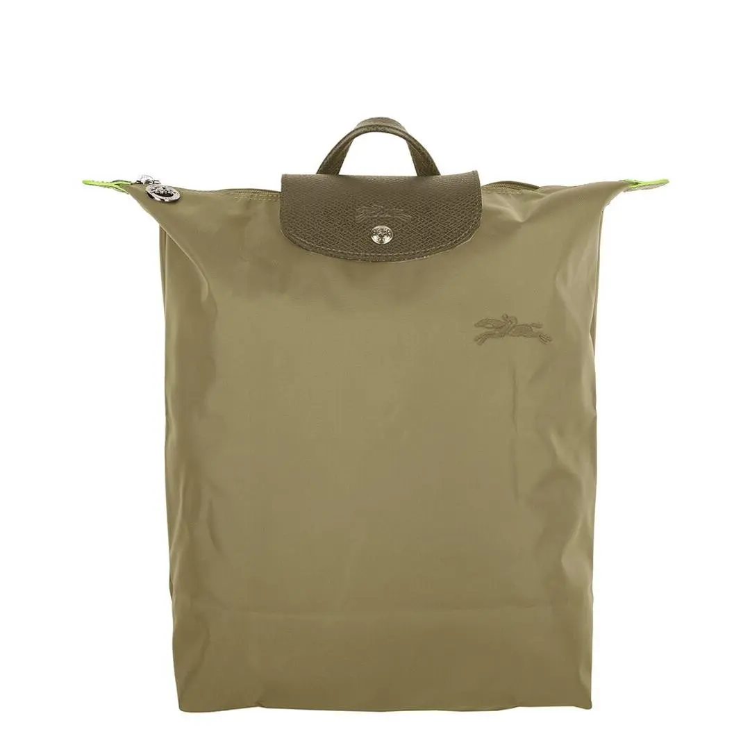 Longchamp Le Pliage Medium Canvas Backpack Women`s Green - Exterior: Green