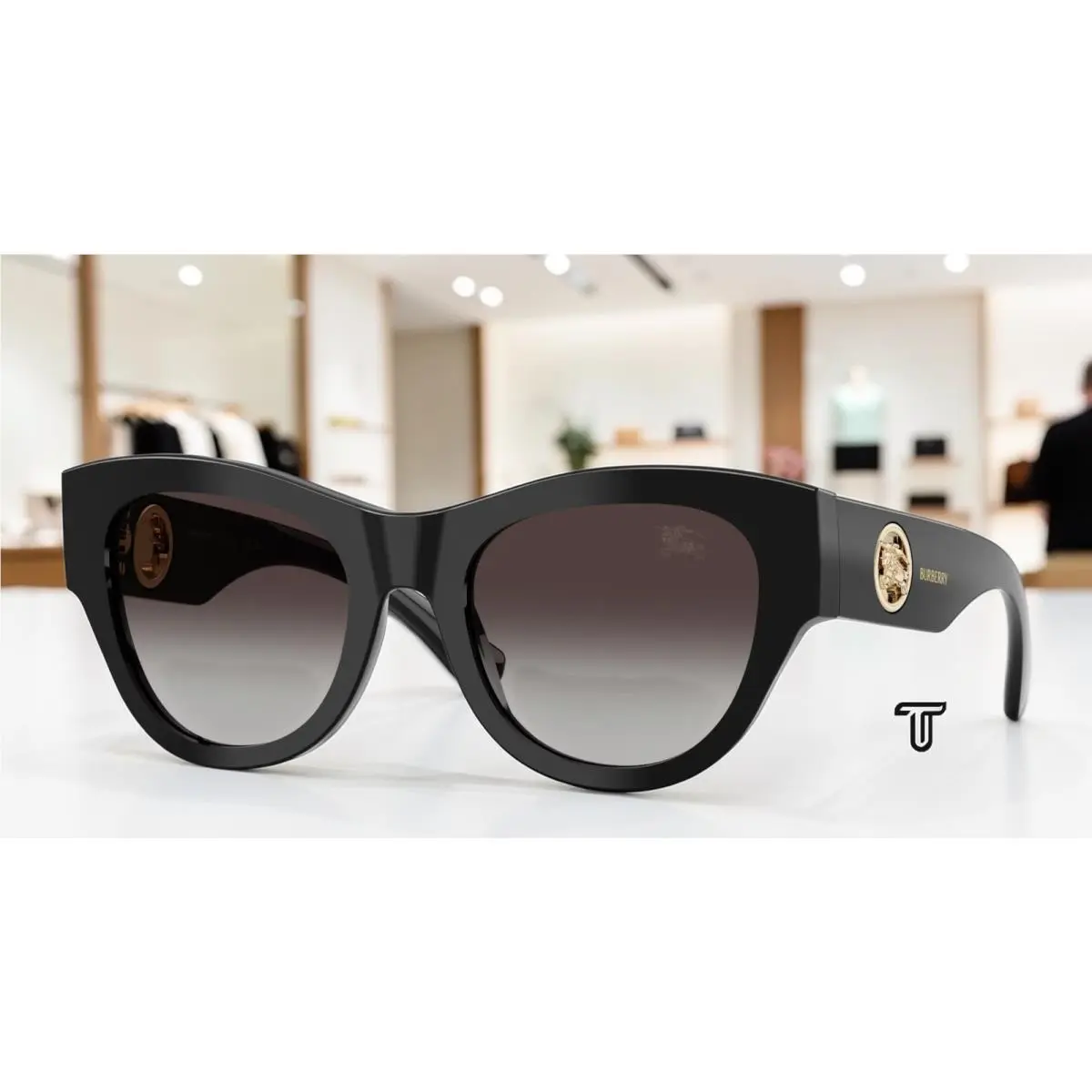 Burberry BE4491 30018G Black Grey Gradient 52 mm Women`s Sunglasses