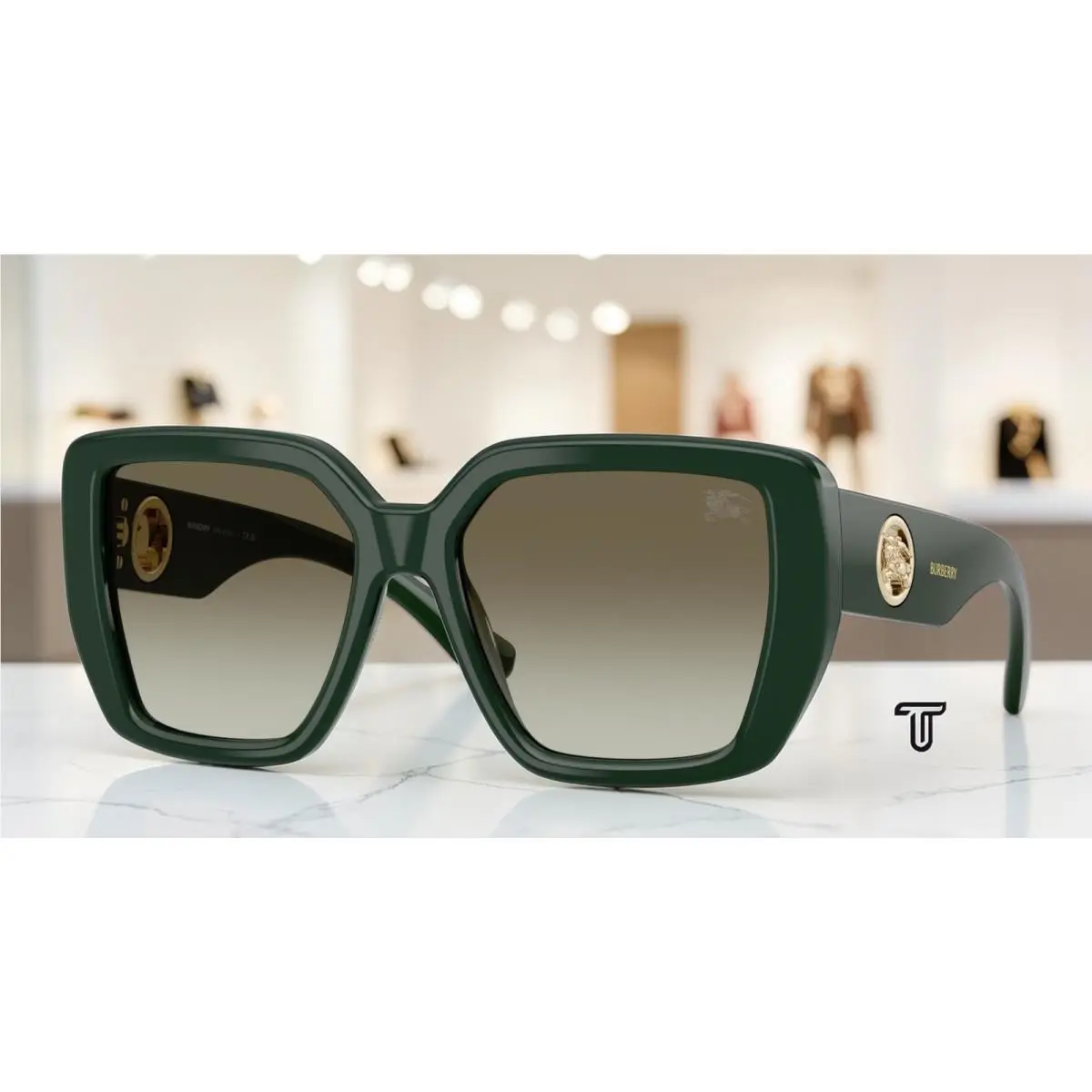 Burberry BE4471F 42038E Green Green Gradient 54 mm Women`s Sunglasses