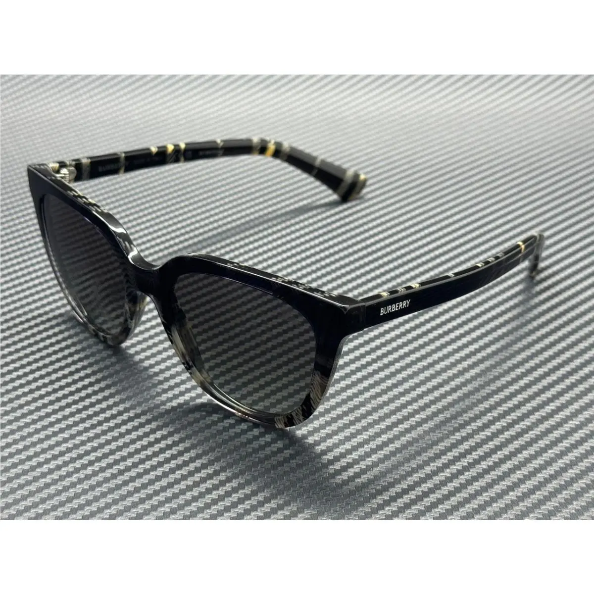 Burberry BE4469 420011 Check Grey Gradient Women`s 53 mm Sunglasses