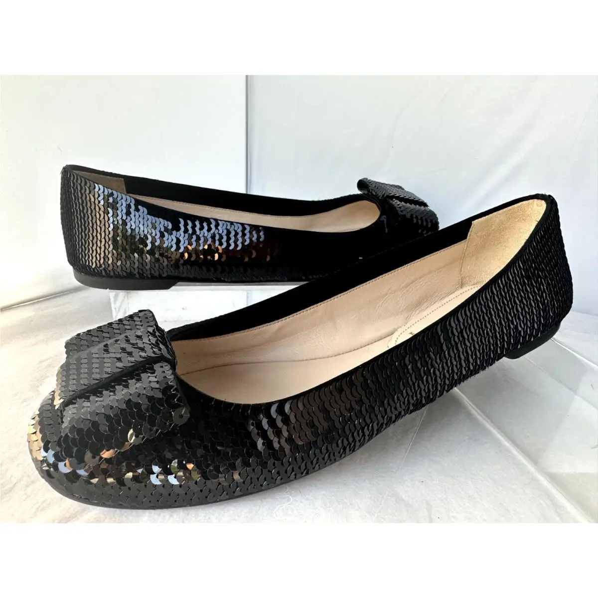 Prada Women`s Shoes Flats Size 37.5 Black Calzature Donna