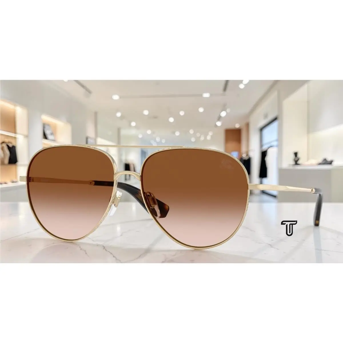 Burberry BE3172 110913 Light Gold Brown Gradient 59 mm Unisex Sunglasses